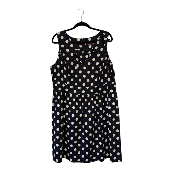 Modcloth / IXIA Navy With White Polka Dots Dress - Size 2X - Picture 2 of 13